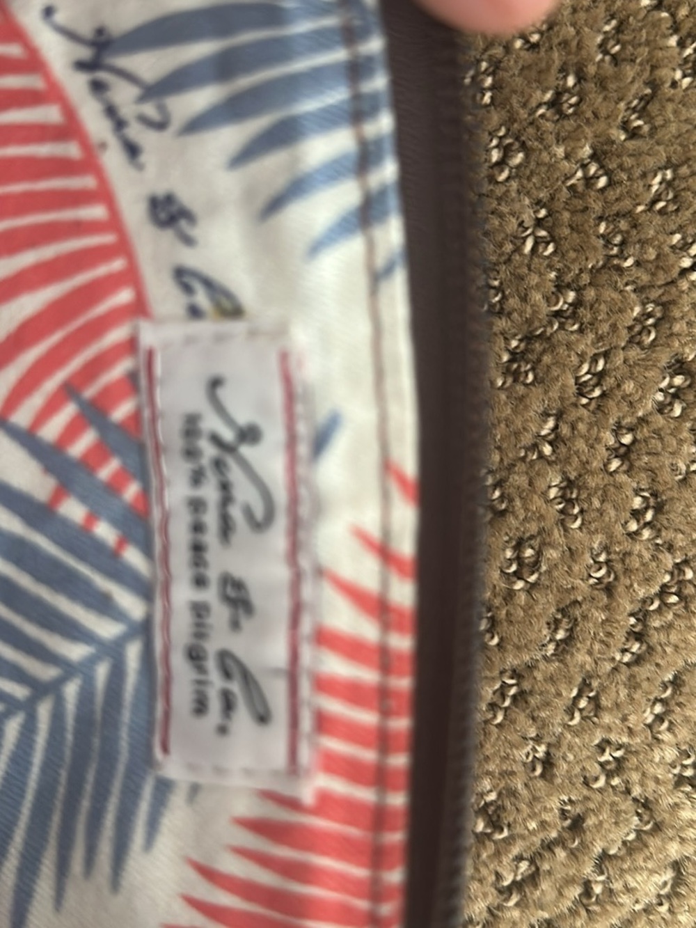 Nena & Co Woven Pattern Wristlet with Brown Trim - Picture 3 of 5